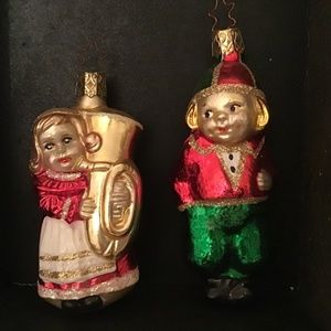 Set of Two Old World Christmas Glass Ornaments